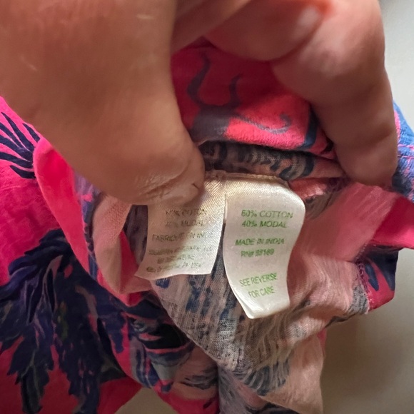 Lilly Pulitzer Surfcrest Dress Tiki Pink Out On a Limb Size XL GUC - Picture 5 of 10